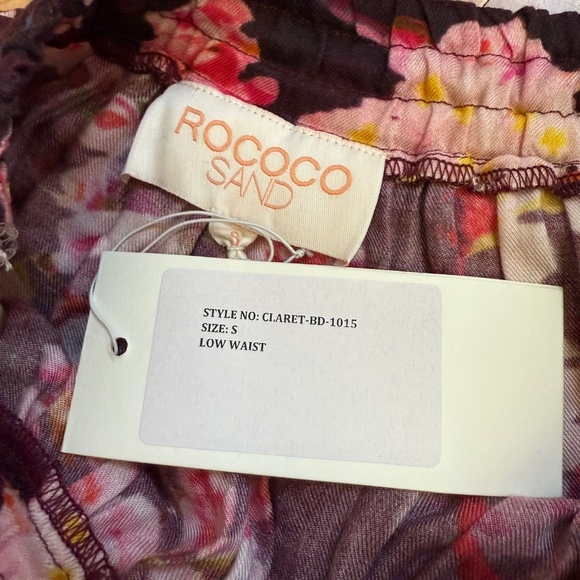 NWT Rococo Sand Mini Skirt Maroon Floral Embroidered Lace Small - Picture 5 of 6